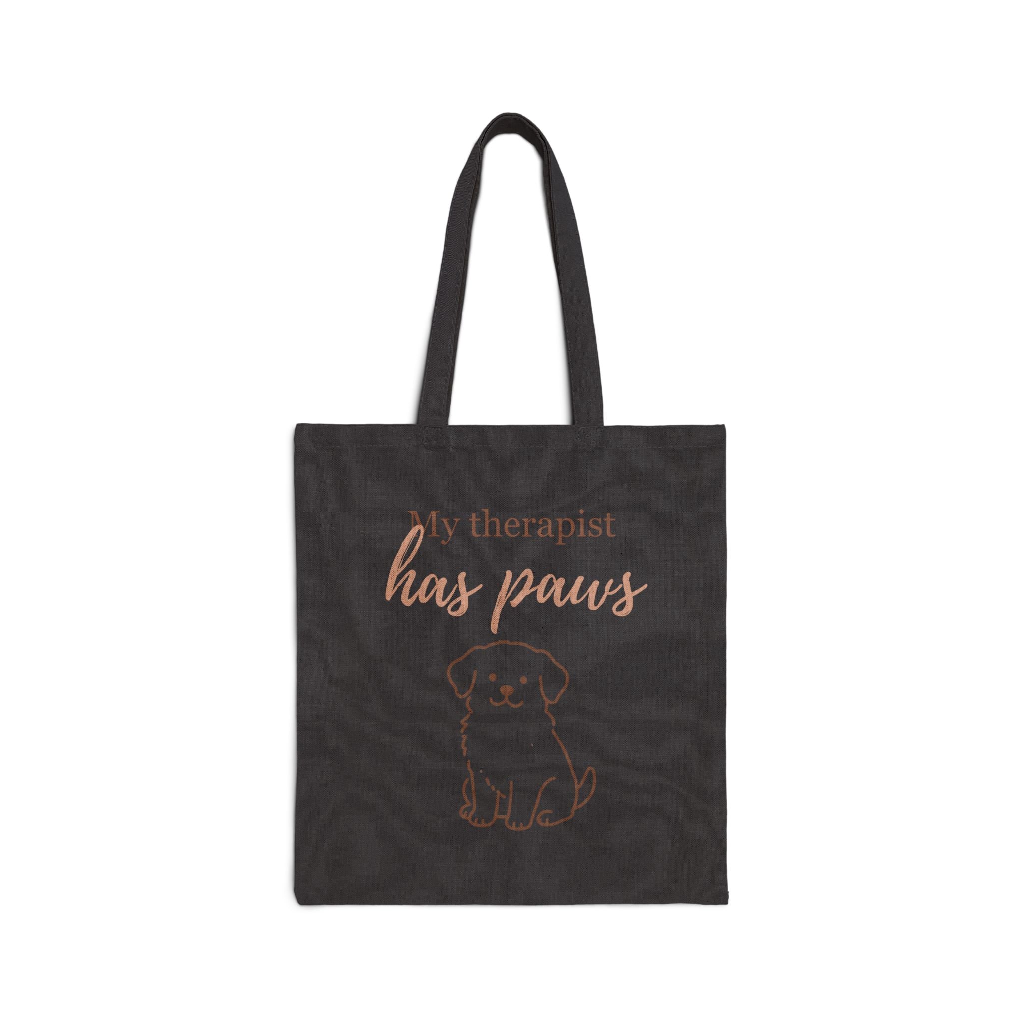 Tote Bag — "My Therapist Has Paws" Canvas Dog Lover Tote