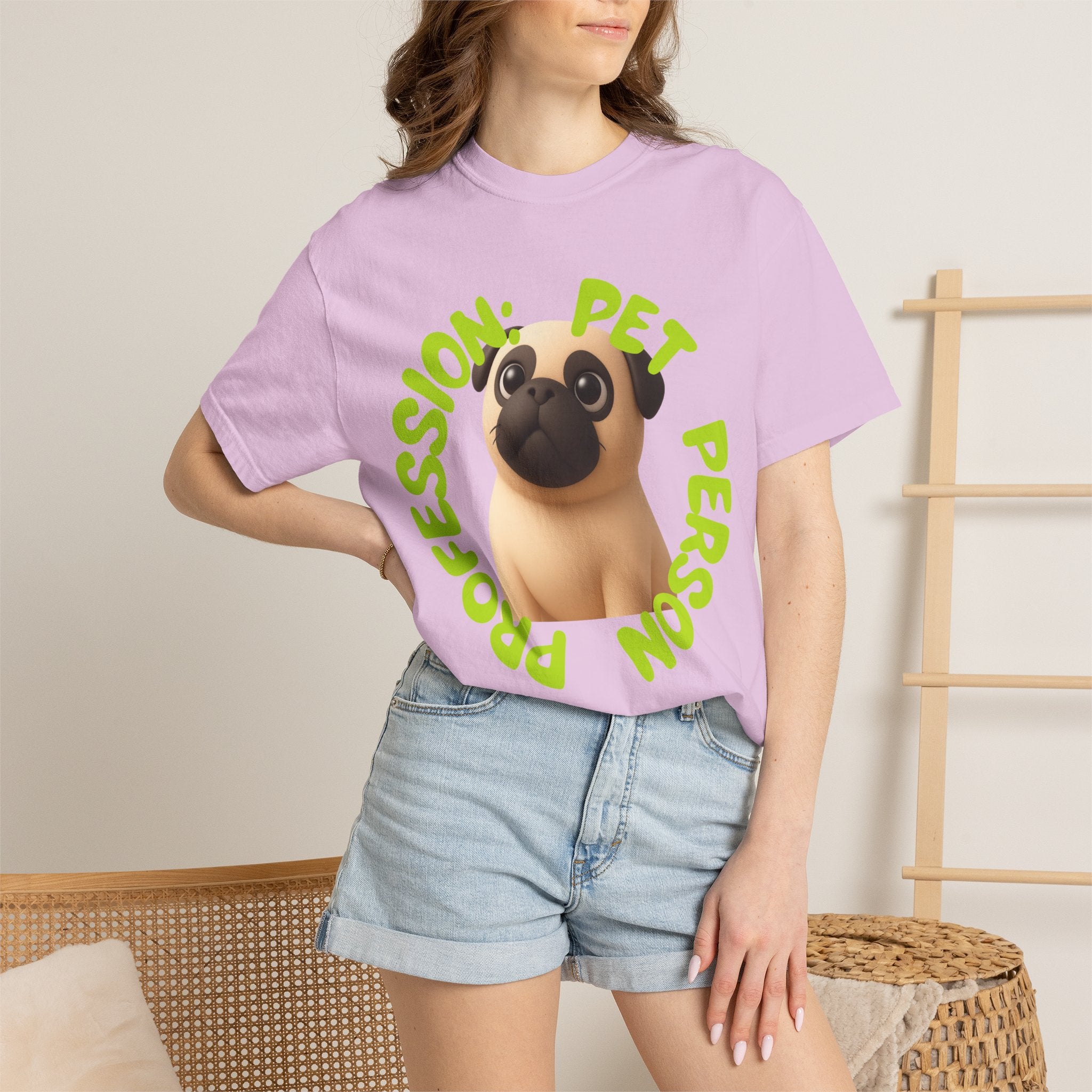 Pet Person T-Shirt — Cute Pug Graphic "Pet Person Profession" Tee