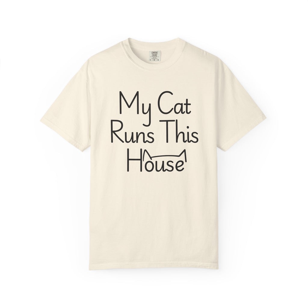 My Cat Runs This House T-Shirt — Funny Cat Lover Tee