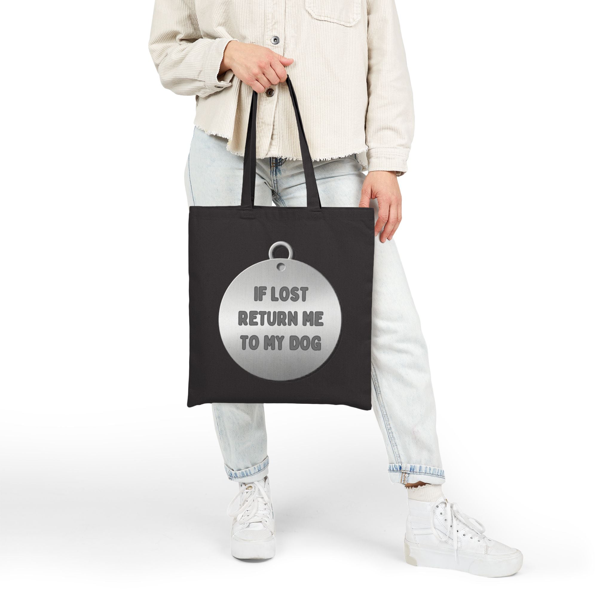 Tote Bag — “If Lost Return Me To My Dog” Cotton Canvas Market Tote