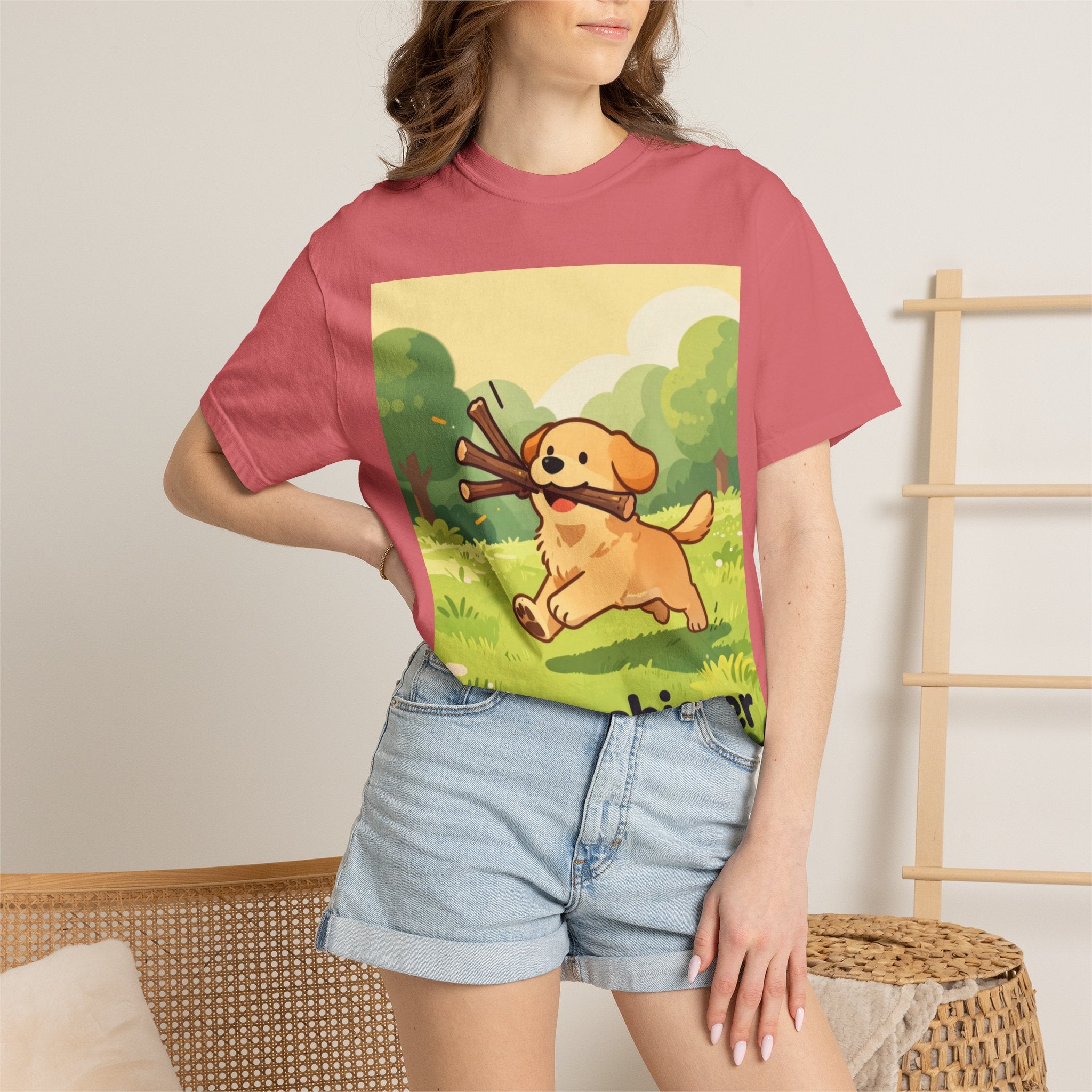Overachiever Dog T-Shirt — Cute Golden Retriever Fetch Graphic Tee
