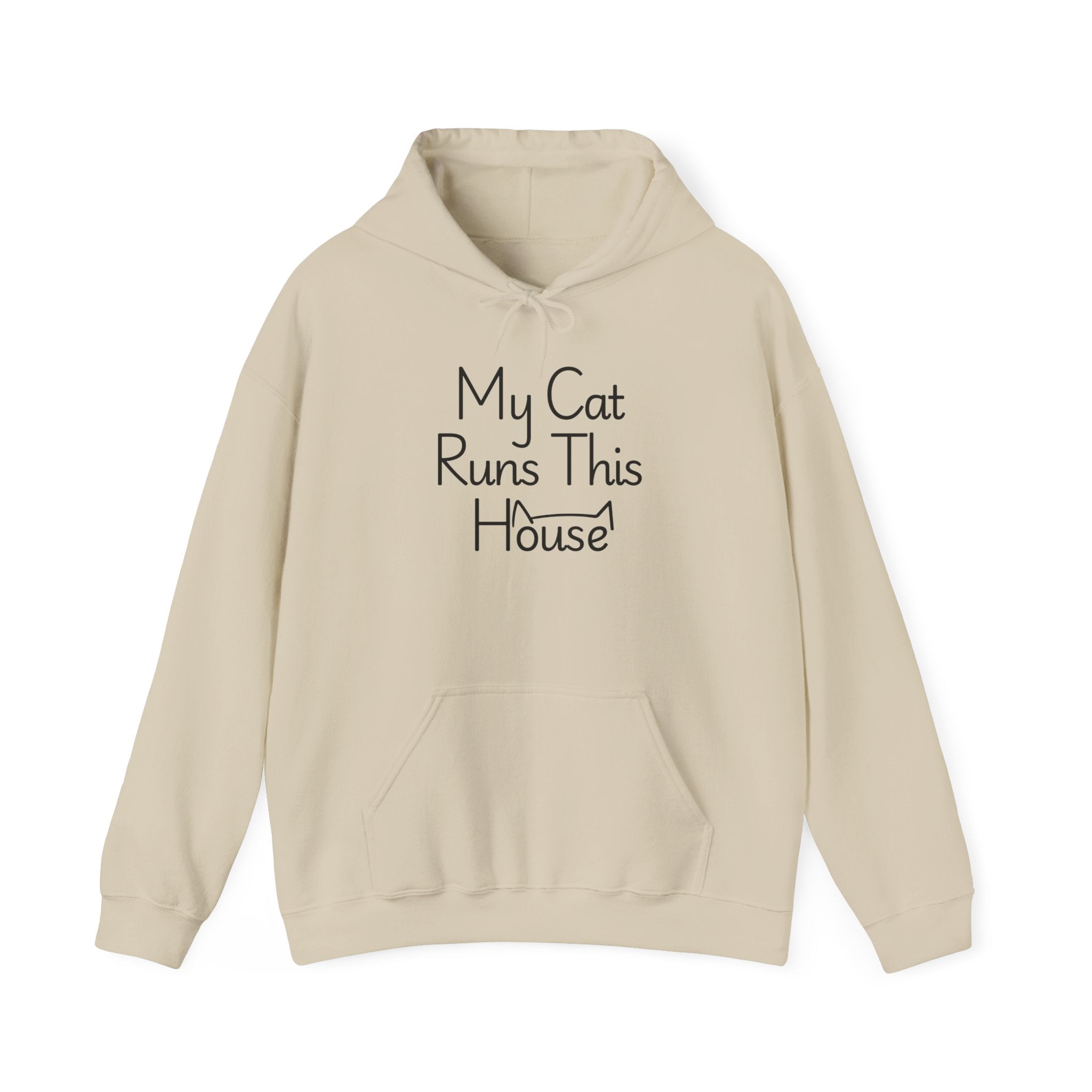 My Cat Runs This House Hoodie – Funny Cat Lover Sweatshirt