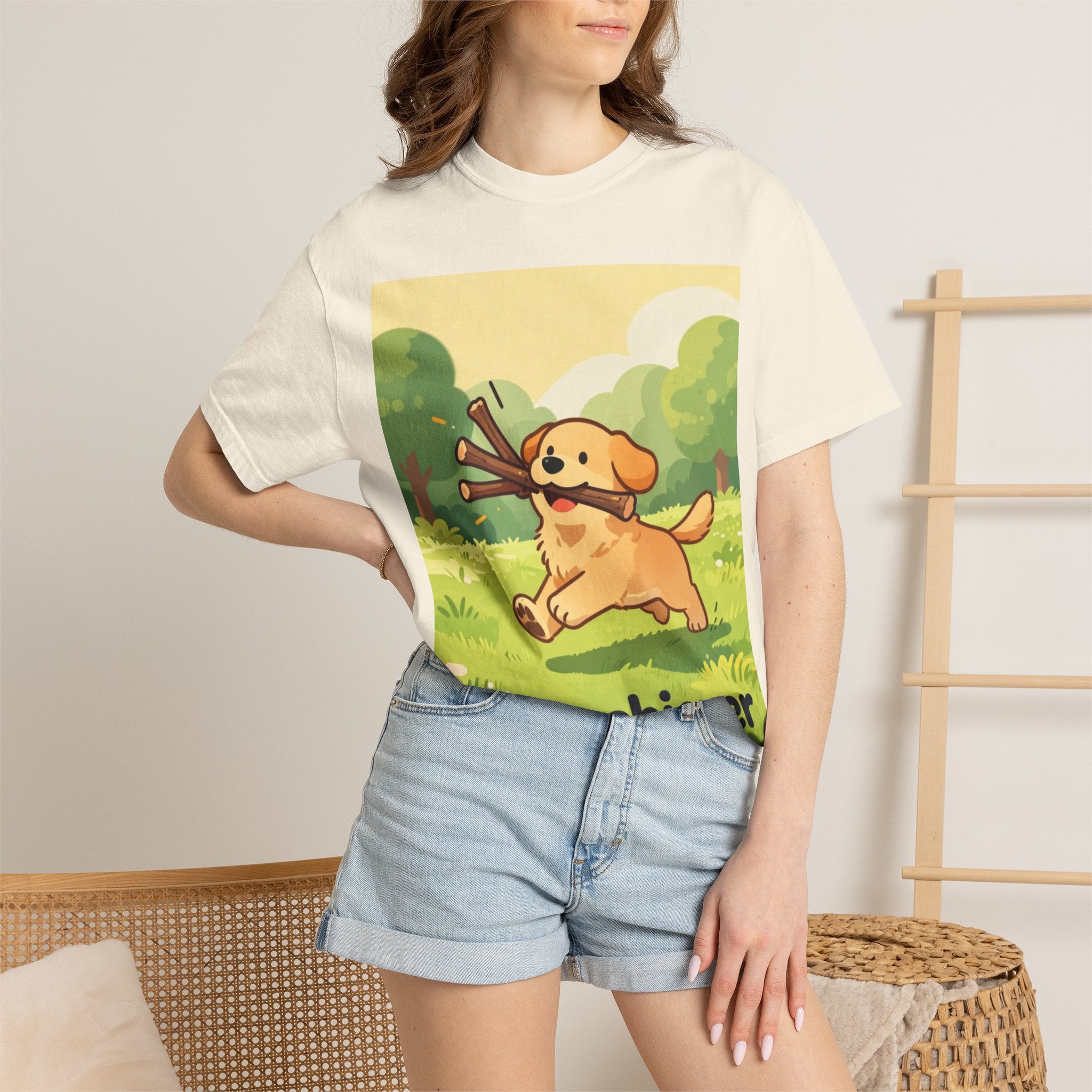 Overachiever Dog T-Shirt — Cute Golden Retriever Fetch Graphic Tee