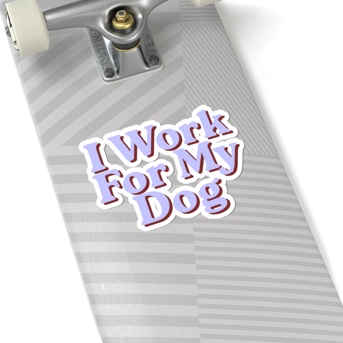 I Work For My Dog Sticker — Cute Pastel Vinyl Kiss-Cut Sticker for Dog Lovers