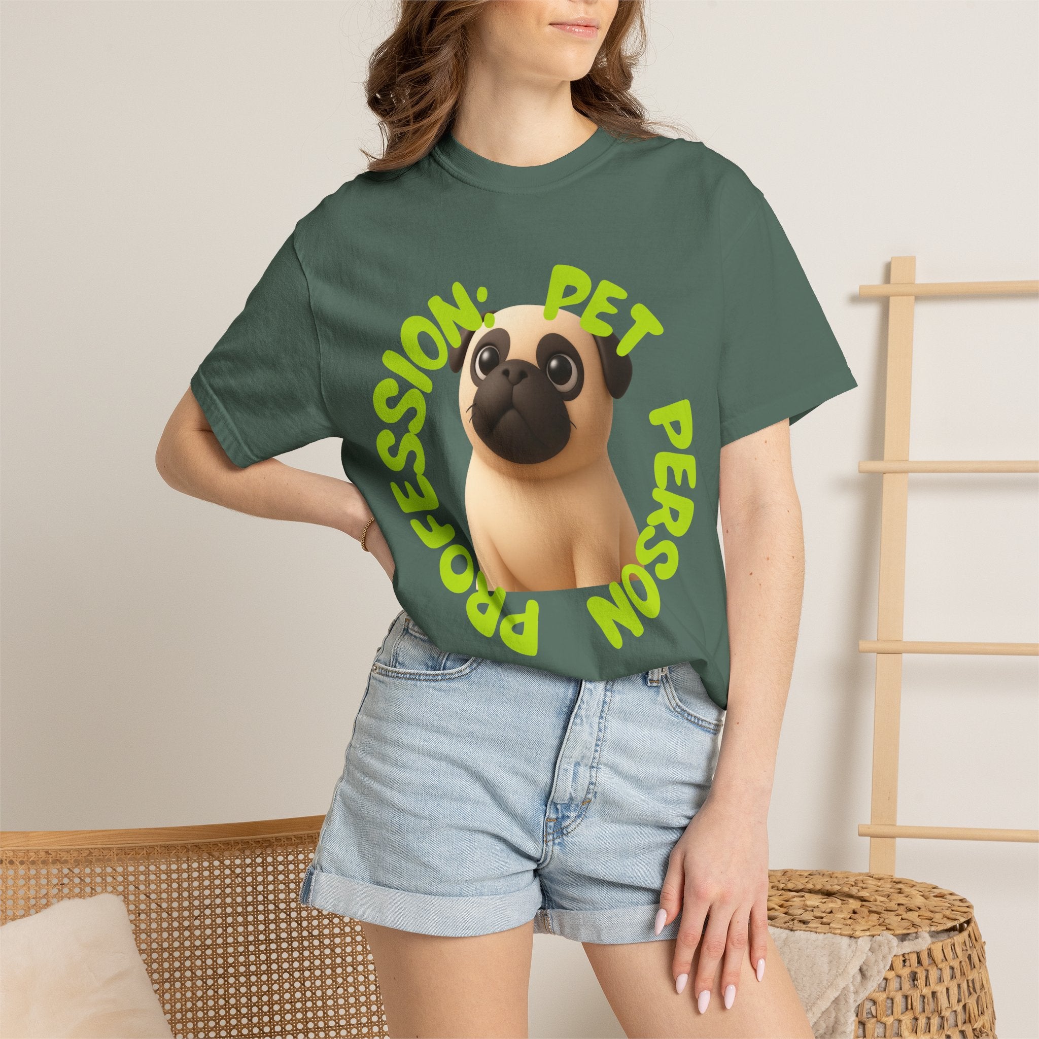 Pet Person T-Shirt — Cute Pug Graphic "Pet Person Profession" Tee