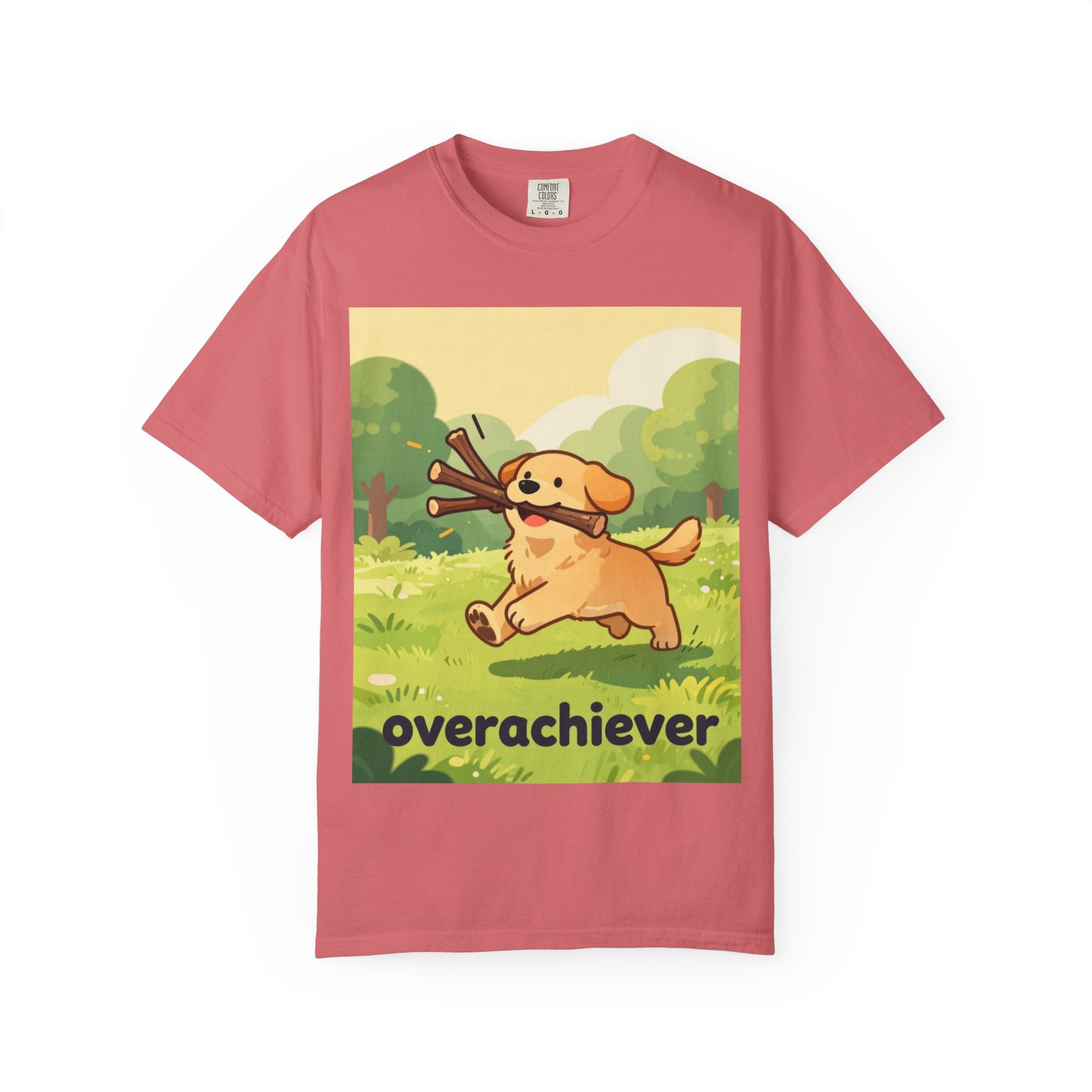 Overachiever Dog T-Shirt — Cute Golden Retriever Fetch Graphic Tee