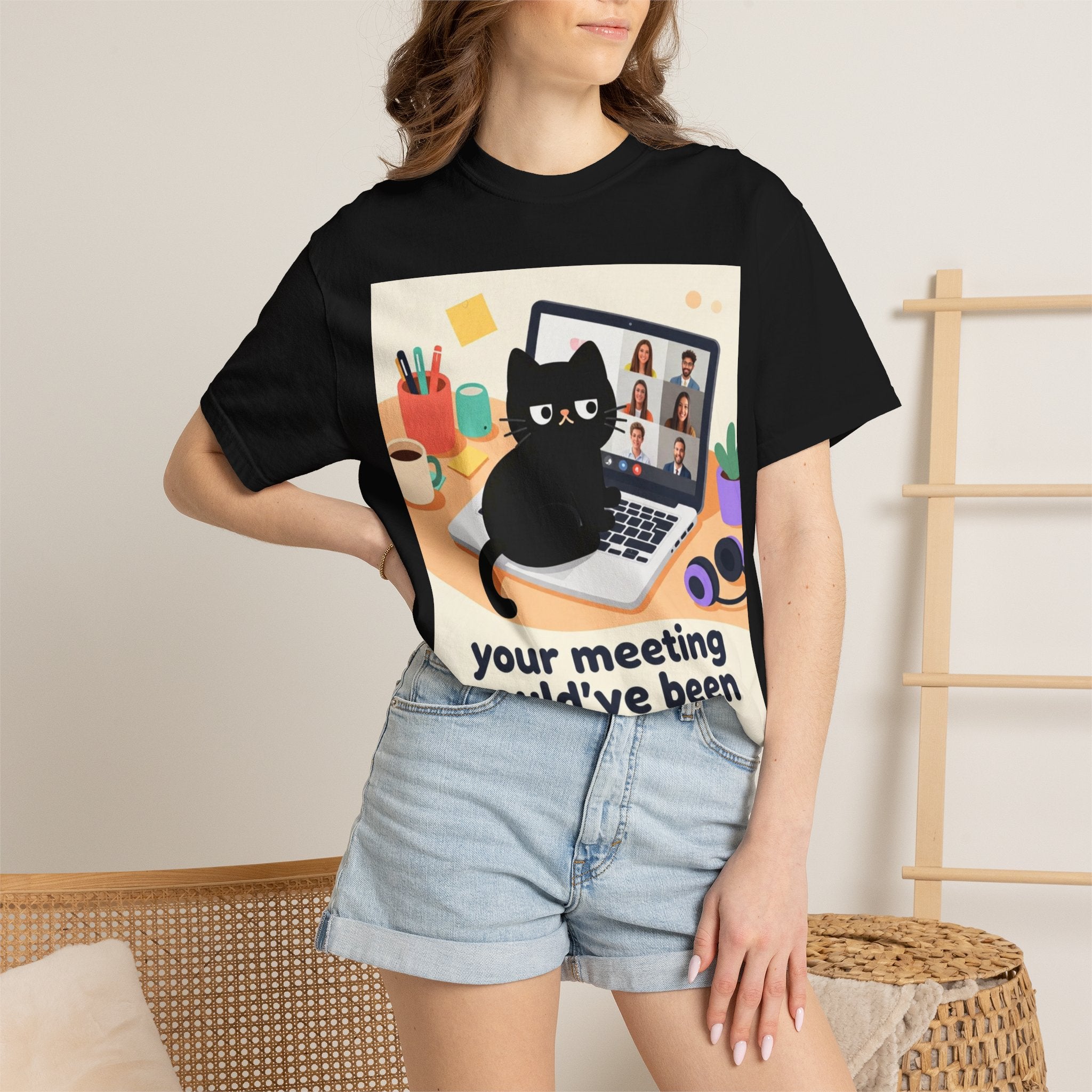 Funny Cat "Your Meeting Could've Been an Email" T-Shirt