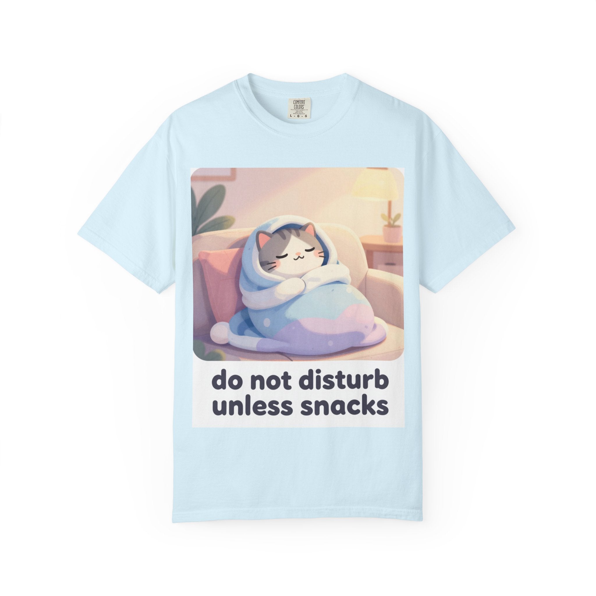 Do Not Disturb Unless Snacks T-Shirt — Cozy Cat Graphic Tee
