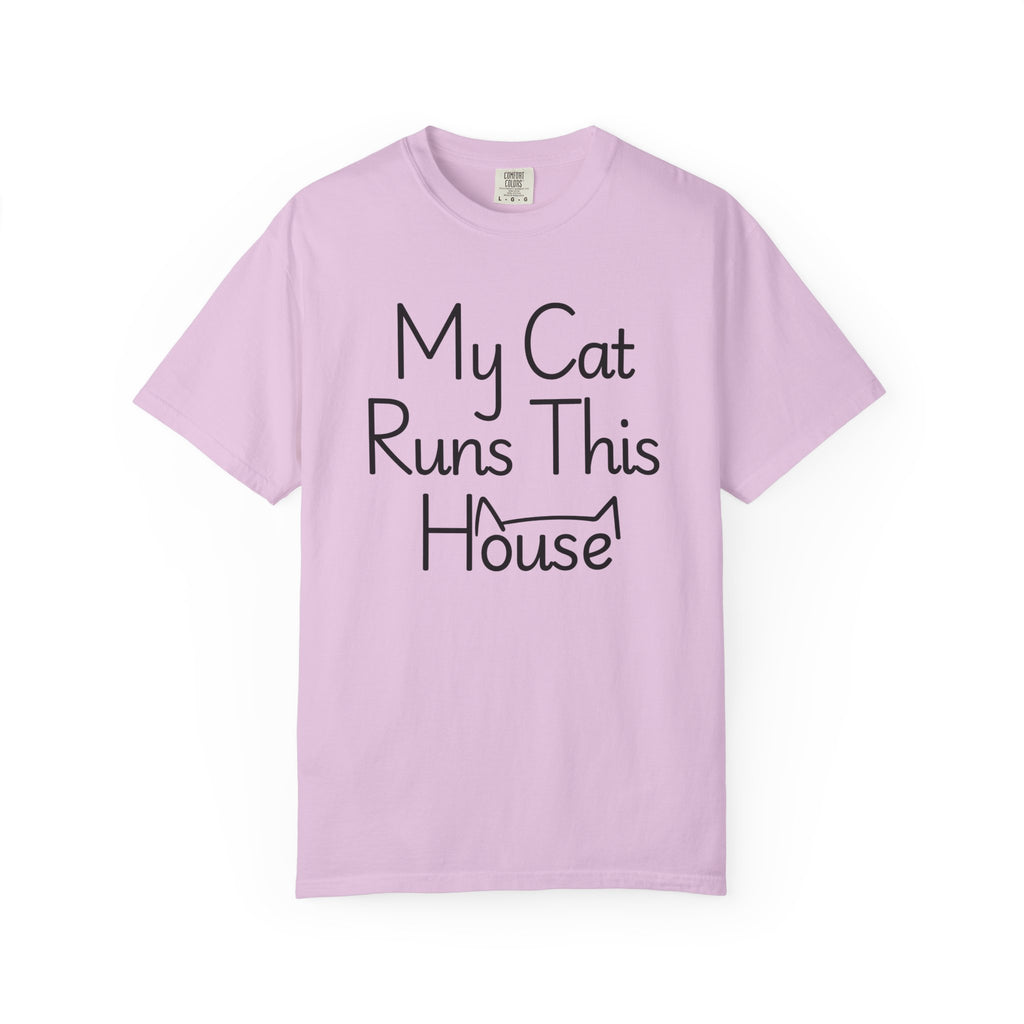 My Cat Runs This House T-Shirt — Funny Cat Lover Tee