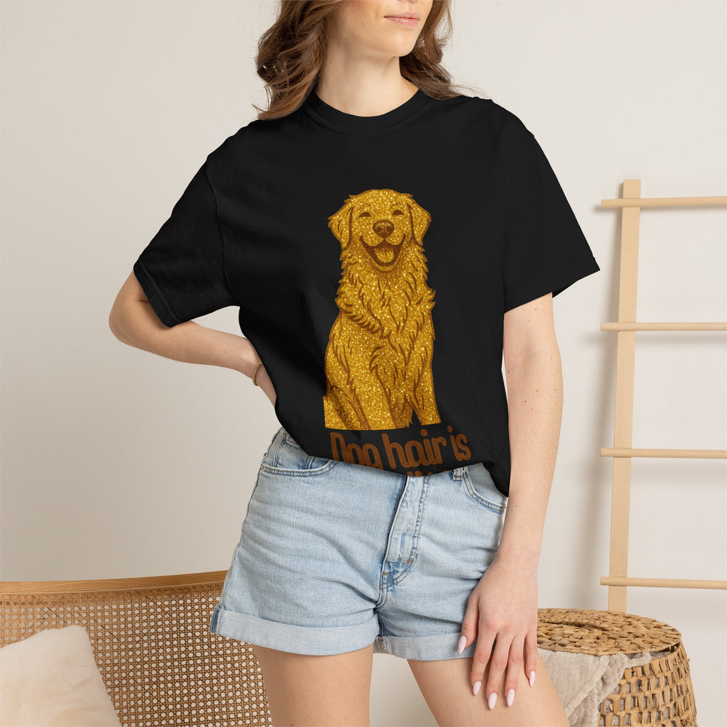 Dog Hair Is My Glitter T-Shirt | Funny Golden Retriever Dog Lover Tee | Cozy Retro Pet Owner Shirt