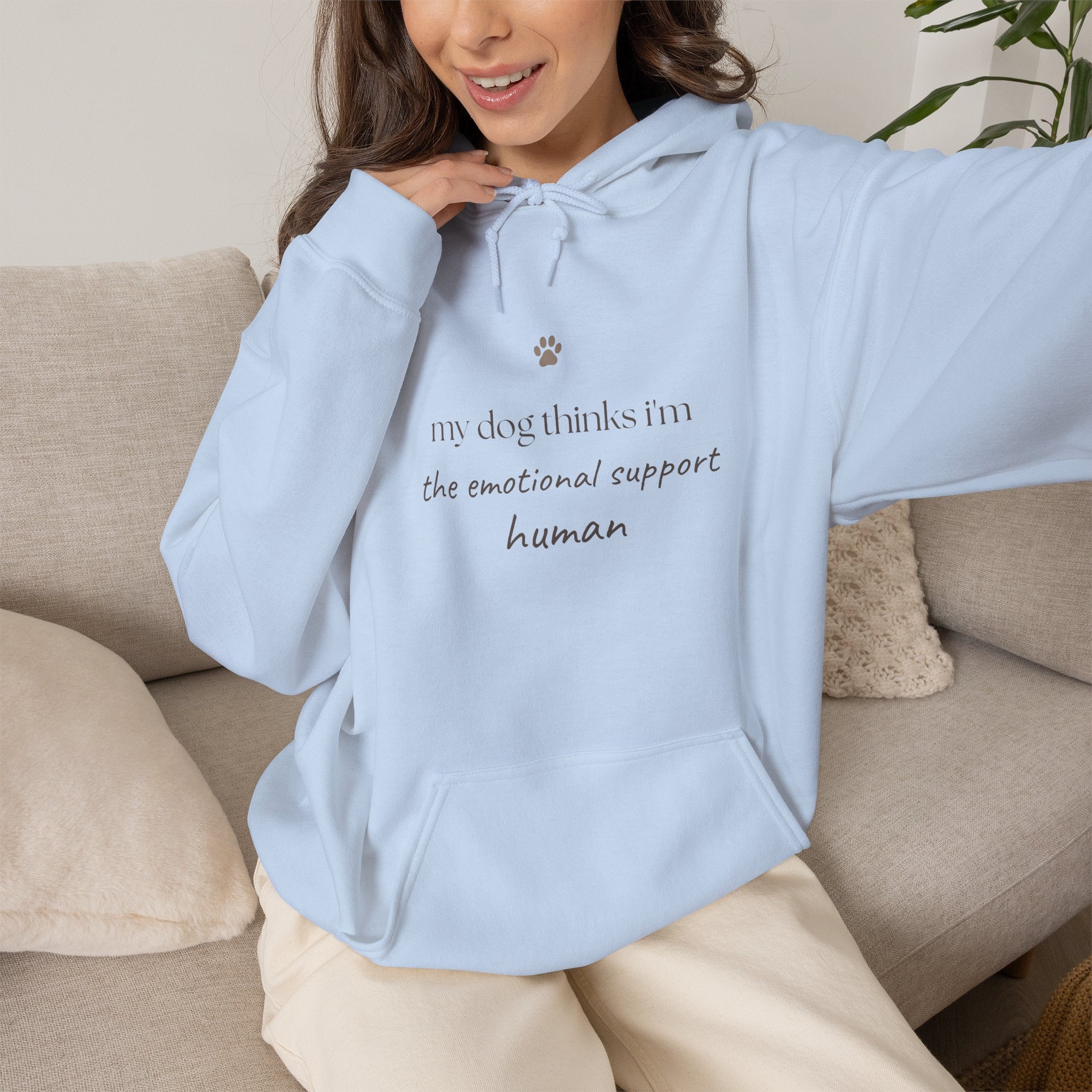 Hoodie — 'Not Only Thanks I'm The Emotional Support Human' Minimal Cozy Pullover