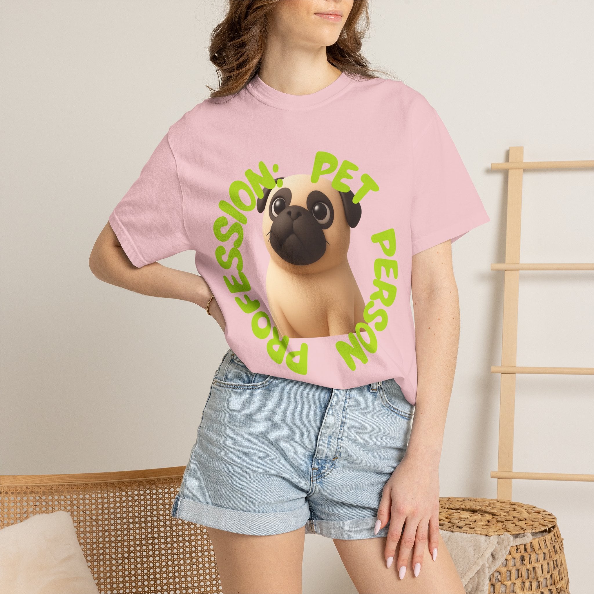 Pet Person T-Shirt — Cute Pug Graphic "Pet Person Profession" Tee