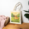 Canvas Tote Bag — 'Overachiever' Cute Golden Retriever Dog Print