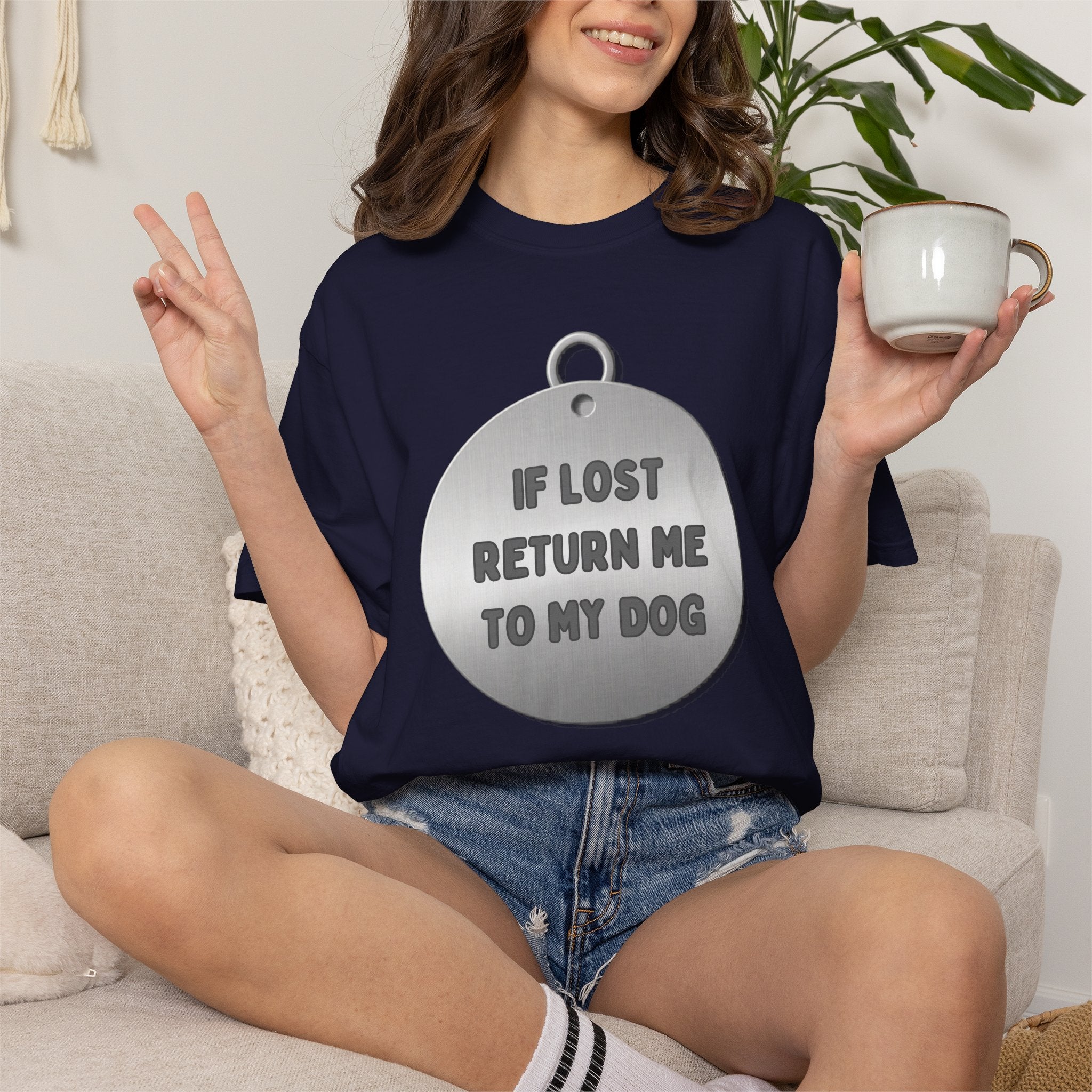 If Lost, Return Me To My Dog T-Shirt - Unisex Garment-Dyed Tee for Dog Lovers