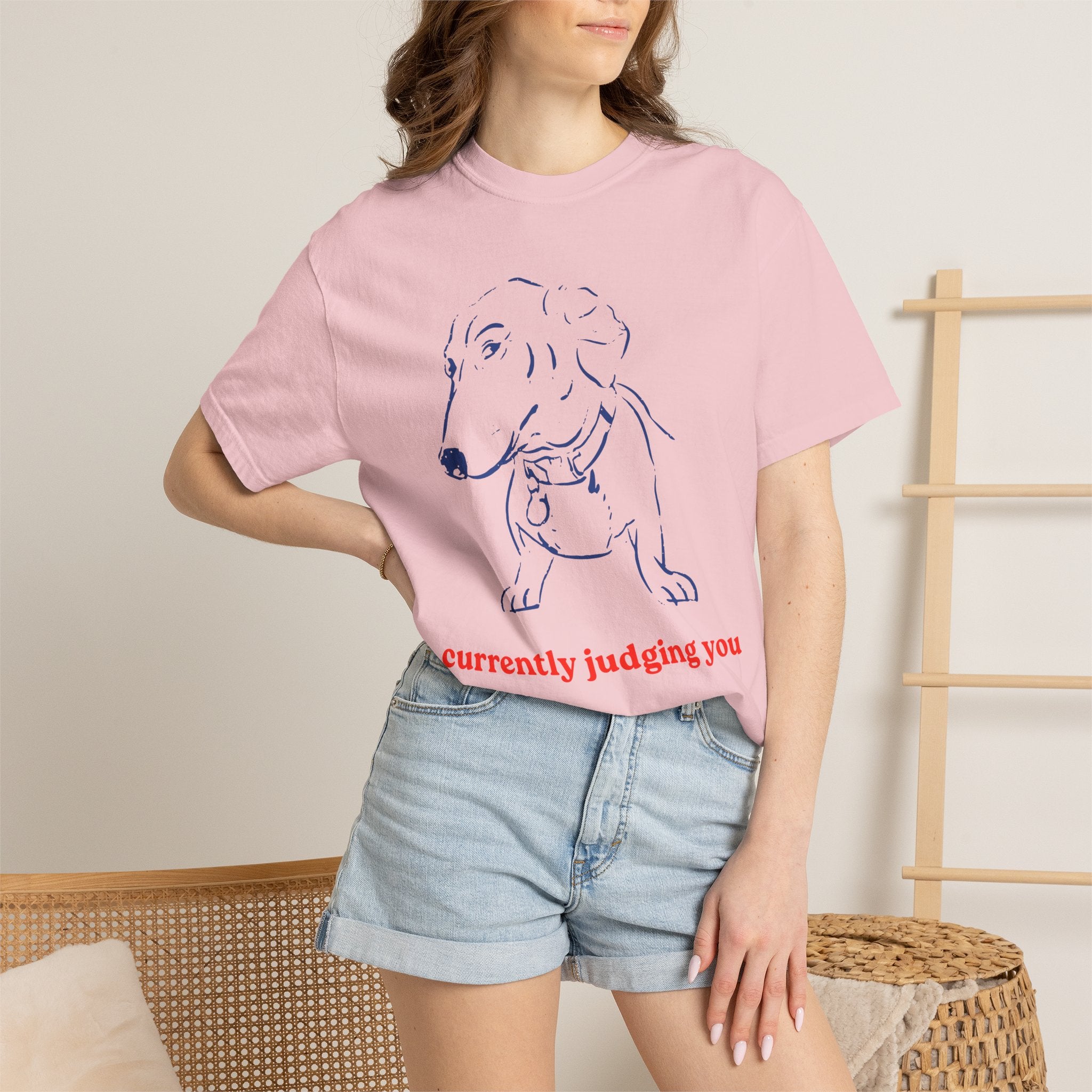 Judging Dachshund Tee — "currently judging you" Dog Lover T-Shirt