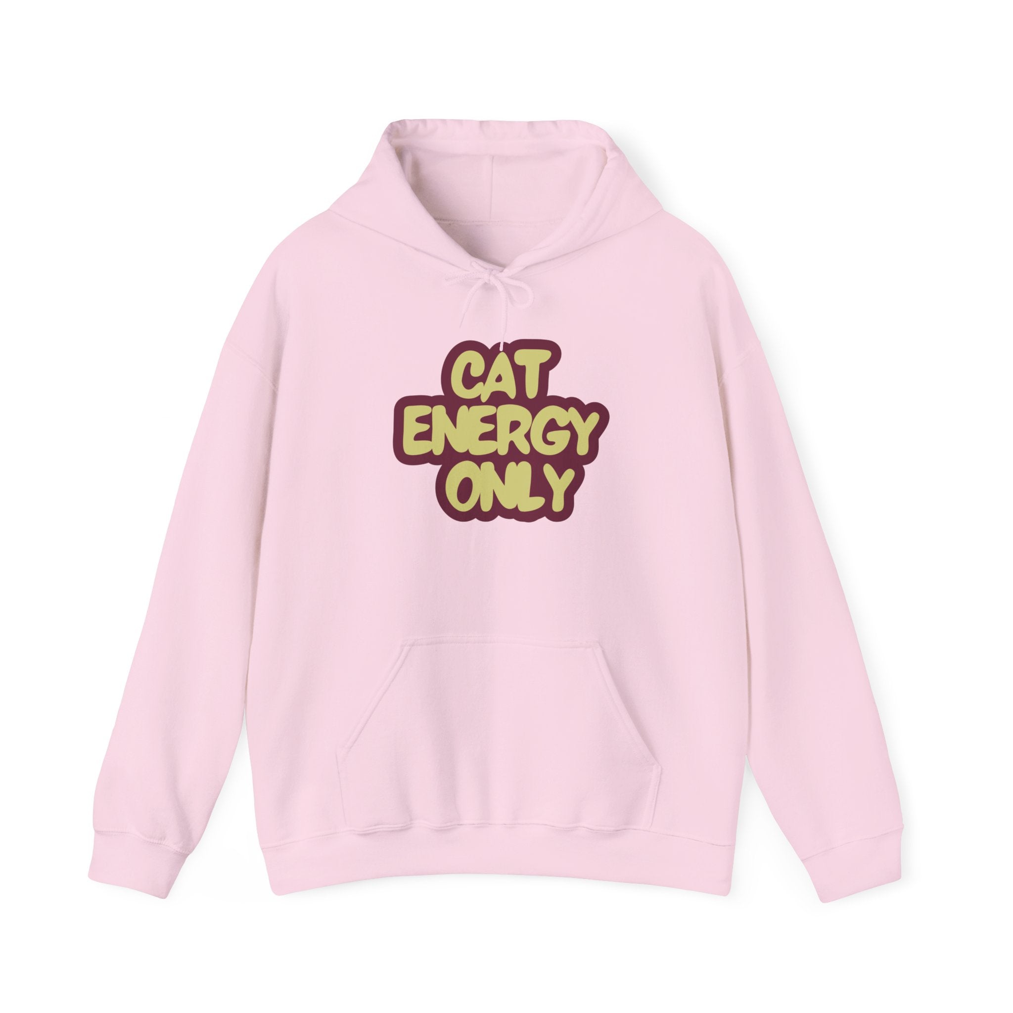 "Cat Energy Only" Graphic Hoodie | Funny Cat Lover Sweatshirt, Cozy Gift for Cat Moms & Cat Dads