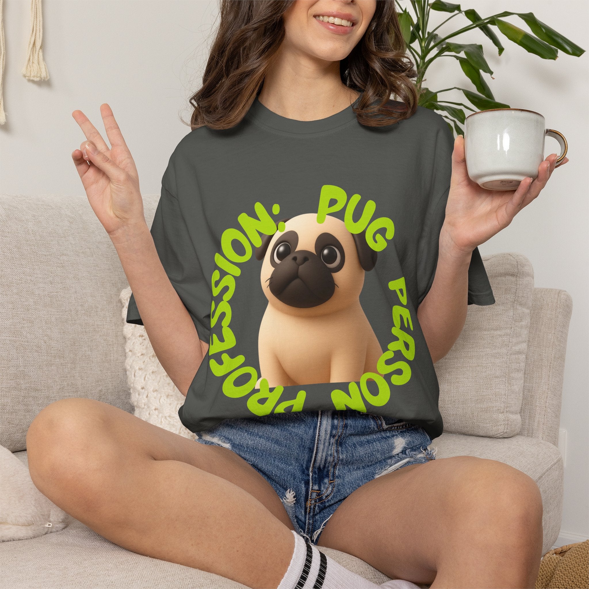 Pug Person Graphic T-Shirt — "Pug Person" Cute Cartoon Pug Tee