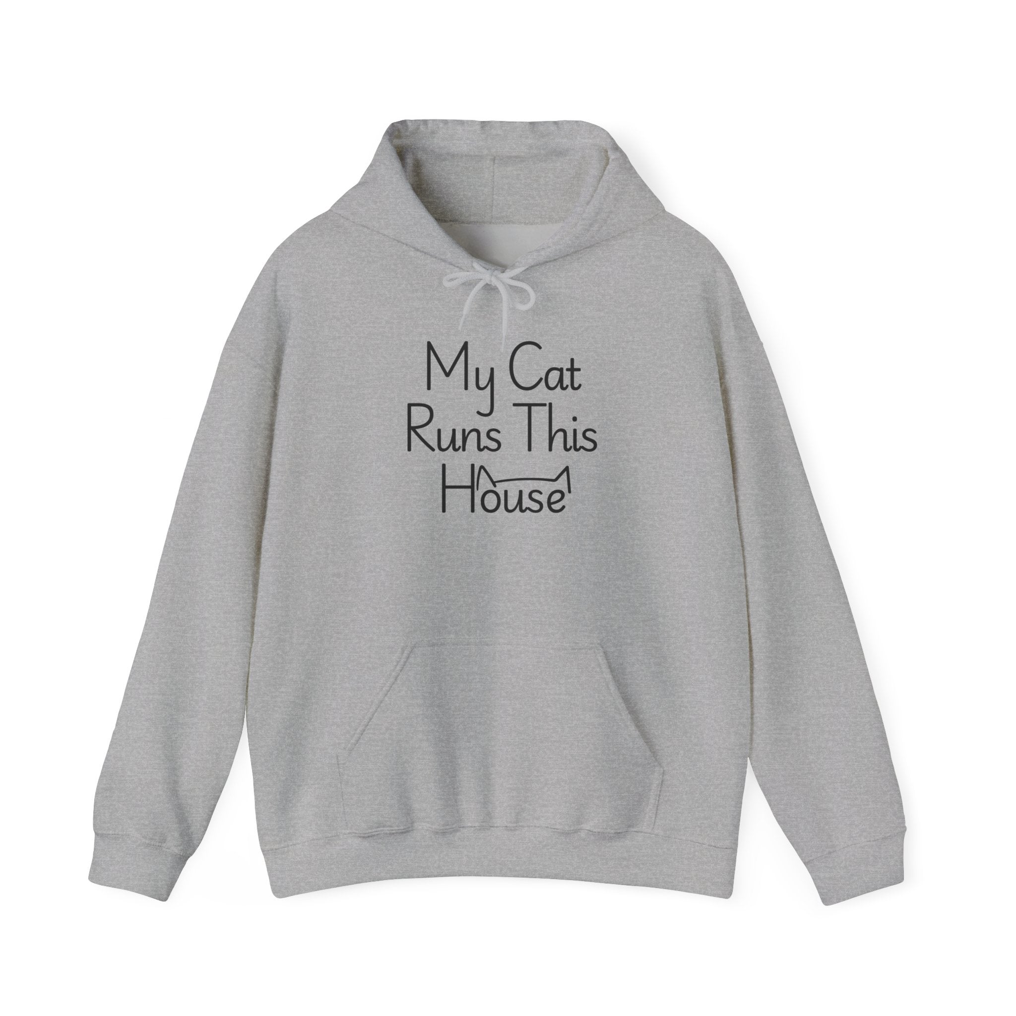 My Cat Runs This House Hoodie – Funny Cat Lover Sweatshirt
