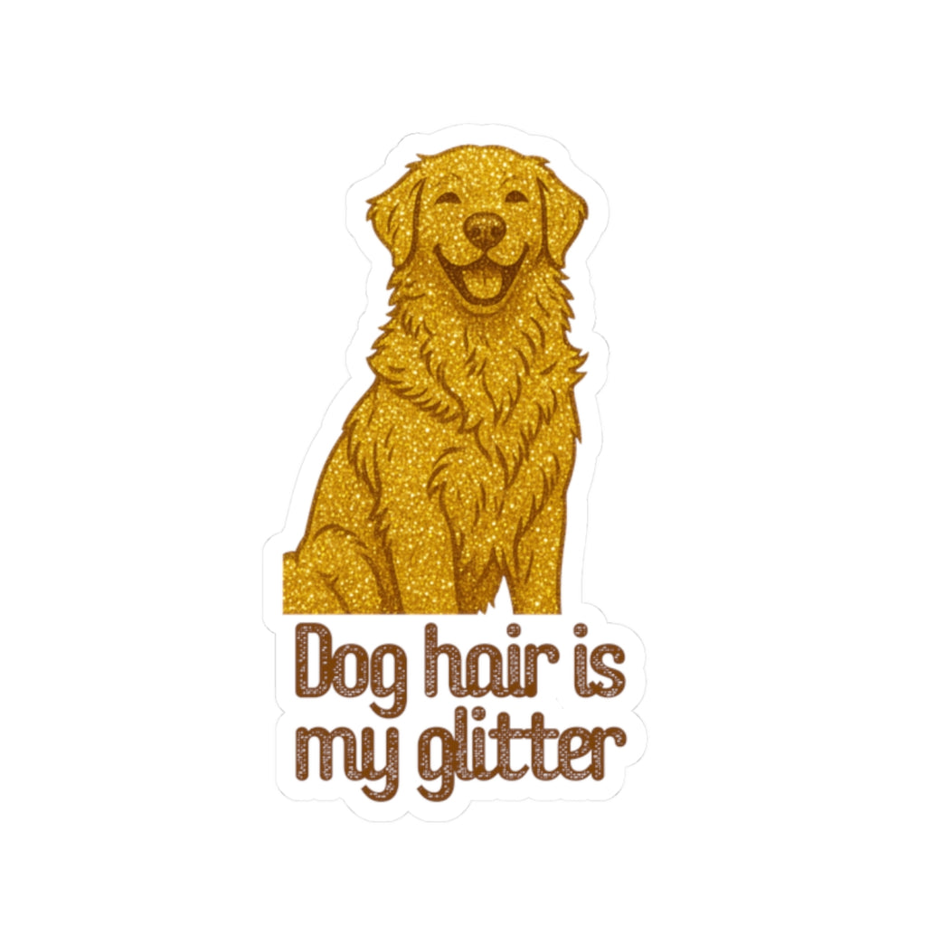Dog Hair Is My Glitter Sticker — Golden Retriever Kiss-Cut Vinyl